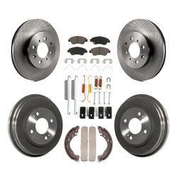 Front Rear Disc Brake Rotors Ceramic Pads And Drum Kit (7Pc) For Honda Fit K8C-102314