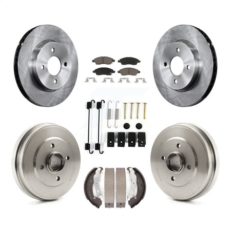 Front Rear Disc Brake Rotors Ceramic Pads And Drum Kit (7Pc) For Nissan Versa Note Micra K8C-102334 by Transit Auto