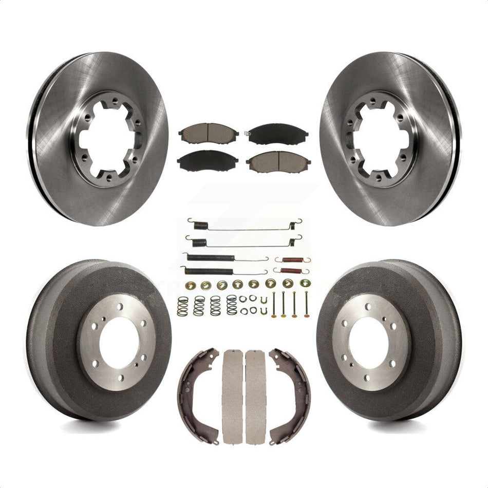 Front Rear Disc Brake Rotors Ceramic Pads And Drum Kit (7Pc) For Nissan Xterra Frontier K8C-102348 by Transit Auto