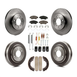 Front Rear Disc Brake Rotors Ceramic Pads And Drum Kit (7Pc) For 2007-2008 Honda Fit K8C-102373