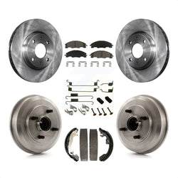 Front Rear Disc Brake Rotors Ceramic Pads And Drum Kit (7Pc) For 2008 Ford Focus Wheel Bearing Includes K8C-102377