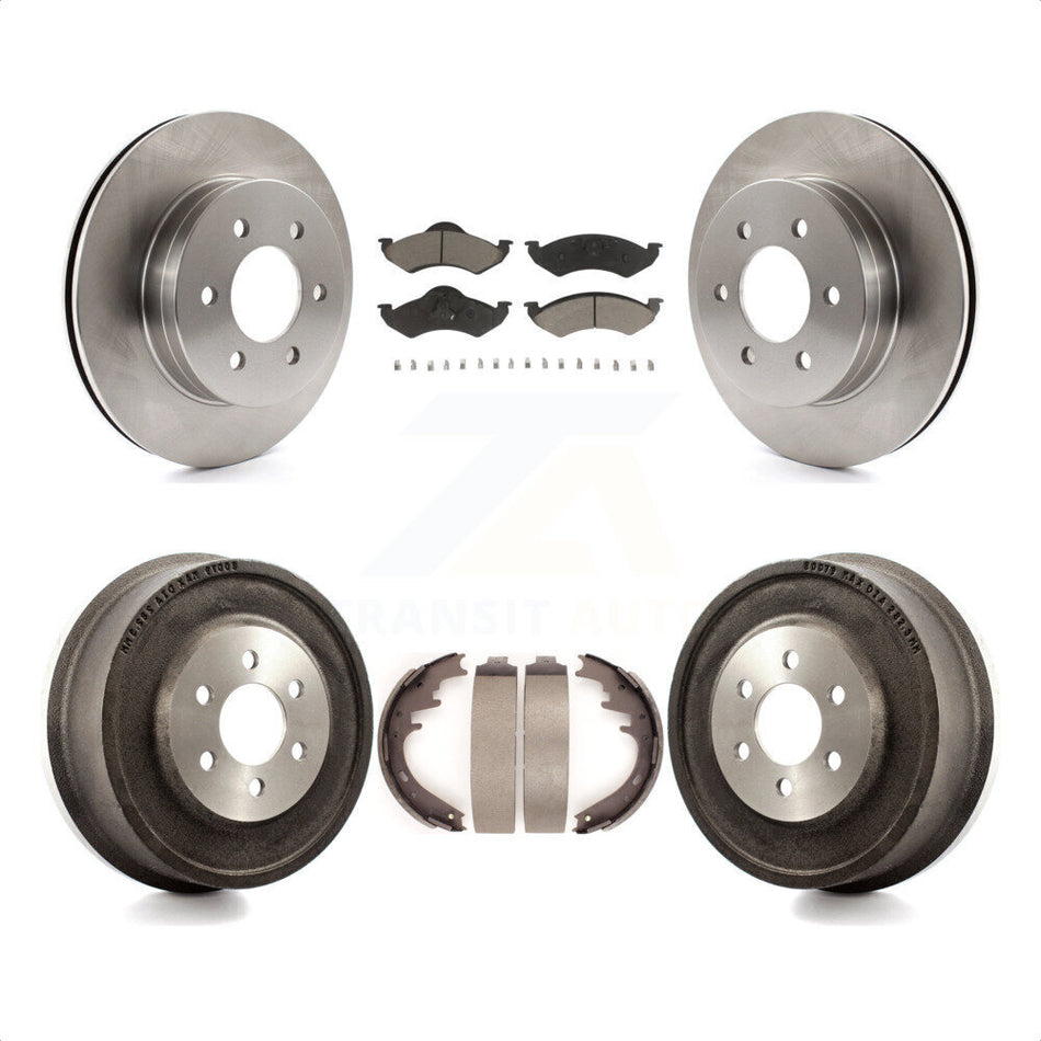 Front Rear Disc Brake Rotors Ceramic Pads And Drum Kit For 2000-2002 Dodge Dakota Durango K8C-102392 by Transit Auto