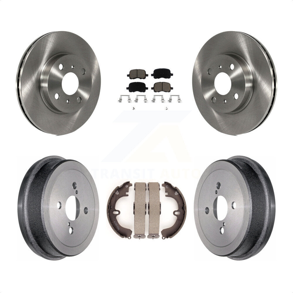 Front Rear Disc Brake Rotors Ceramic Pads And Drum Kit For Toyota Corolla K8C-102403 by Transit Auto