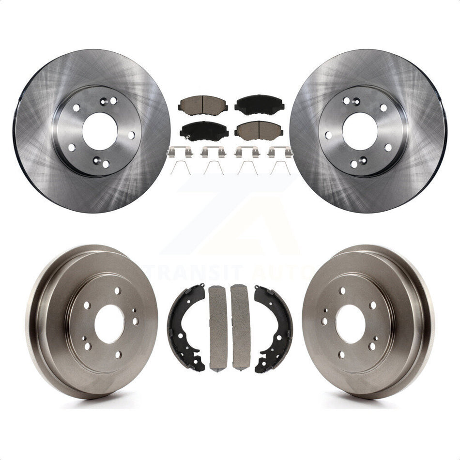 Front Rear Disc Brake Rotors Ceramic Pads And Drum Kit For Honda Accord Fit K8C-102427 by Transit Auto