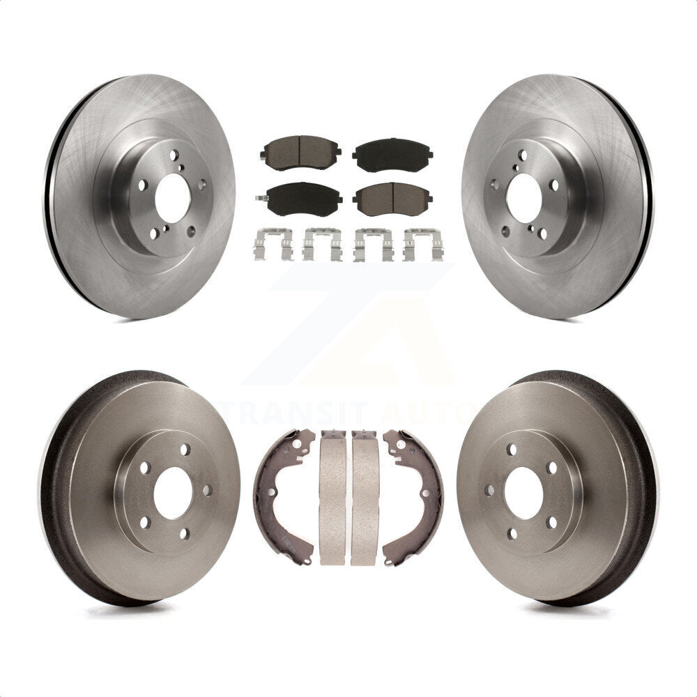 Front Rear Disc Brake Rotors Ceramic Pads And Drum Kit For Subaru Forester Impreza K8C-102428 by Transit Auto