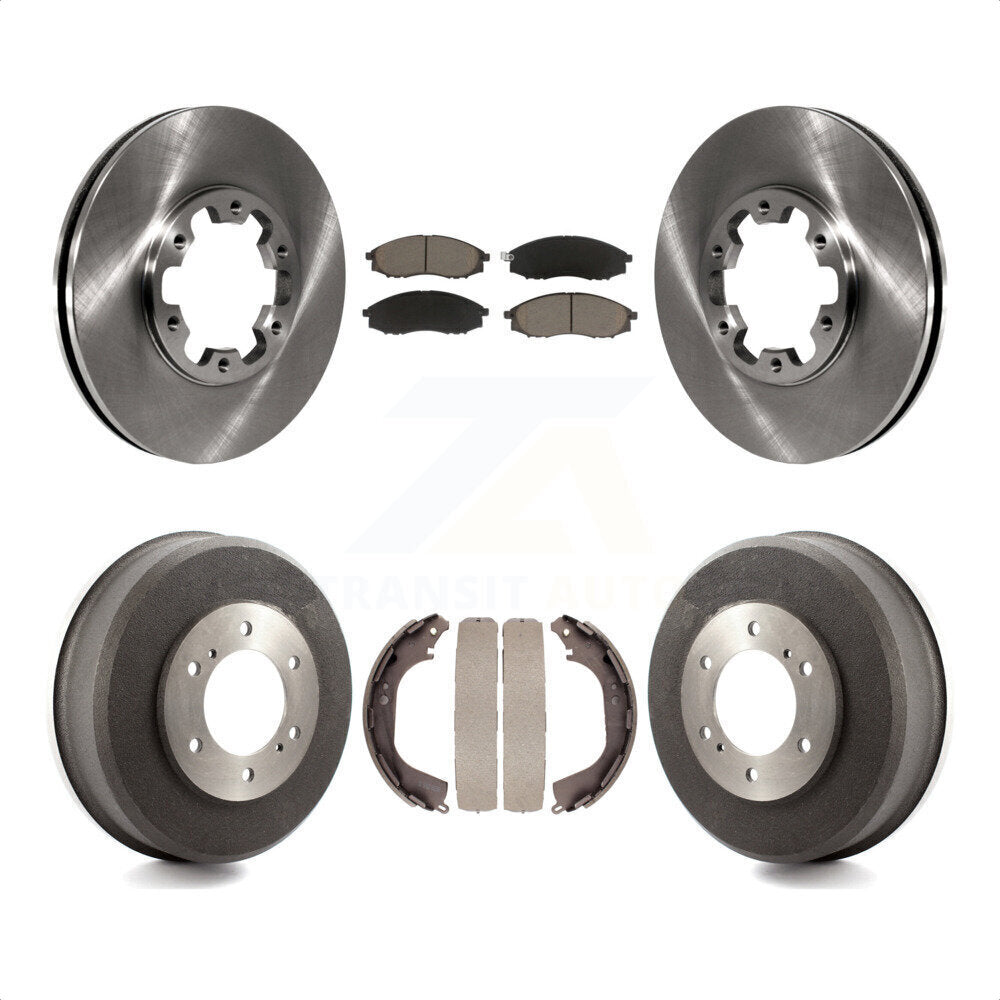 Front Rear Disc Brake Rotors Ceramic Pads And Drum Kit For Nissan Xterra Frontier K8C-102454 by Transit Auto