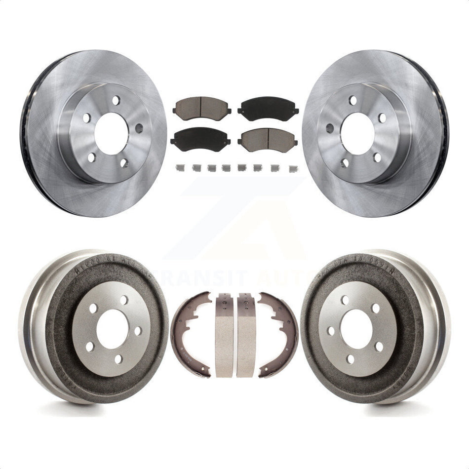 Front Rear Disc Brake Rotors Ceramic Pads And Drum Kit For 2002 Jeep Liberty K8C-102464 by Transit Auto