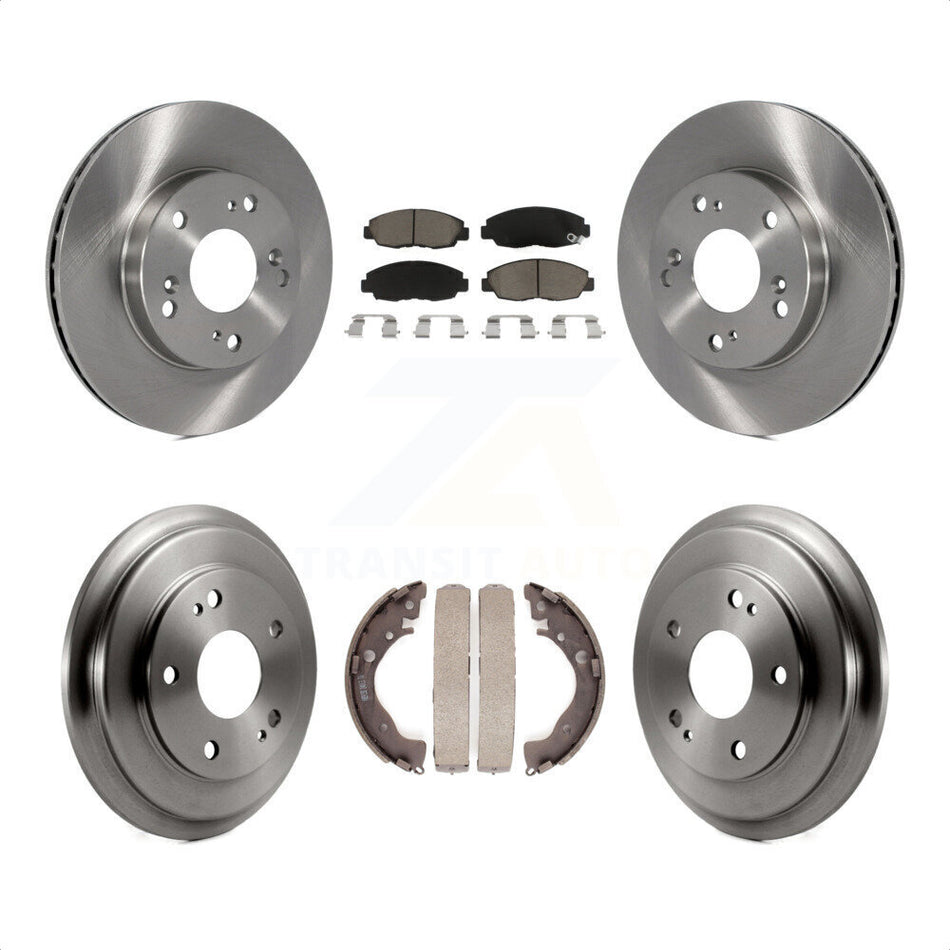 Front Rear Disc Brake Rotors Ceramic Pads And Drum Kit For Honda Civic K8C-102471 by Transit Auto