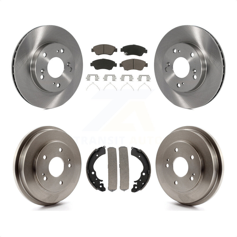 Front Rear Disc Brake Rotors Ceramic Pads And Drum Kit For 2006-2008 Honda Civic Hybrid K8C-102472 by Transit Auto