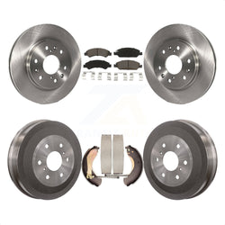 Front Rear Disc Brake Rotors Ceramic Pads And Drum Kit For 2009-2009 Chevrolet Silverado 1500 GMC Sierra Except Vehicles Using Hold Down Pins K8C-102479