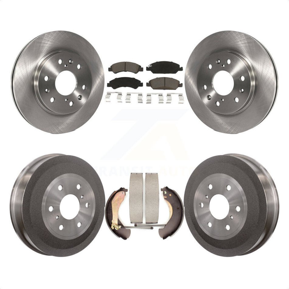 Front Rear Disc Brake Rotors Ceramic Pads And Drum Kit For 2009-2009 Chevrolet Silverado 1500 GMC Sierra Except Vehicles Using Hold Down Pins K8C-102479 by Transit Auto