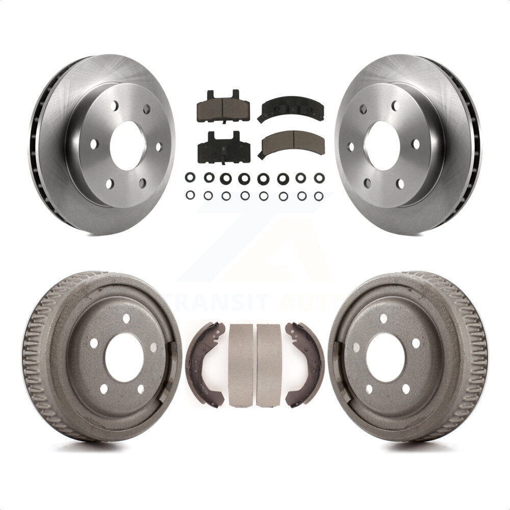 Front Rear Disc Brake Rotors Ceramic Pads And Drum Kit For GMC Yukon 4WD With 10" Diameter 5 Lug Wheels K8C-102489 by Transit Auto