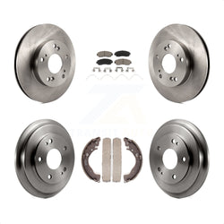 Front Rear Disc Brake Rotors Ceramic Pads And Drum Kit For 2015 Honda Civic LX with Manual transmission K8C-102497