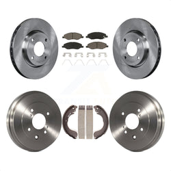 Front Rear Disc Brake Rotors Ceramic Pads And Drum Kit For 2008 Nissan Versa 4-Wheel ABS K8C-102500