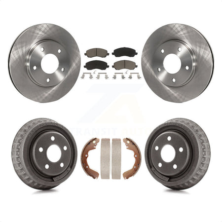 Front Rear Disc Brake Rotors Ceramic Pads And Drum Kit For 2001 Dodge Stratus Coupe with rear brakes K8C-102505 by Transit Auto