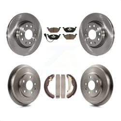 Front Rear Disc Brake Rotors Ceramic Pads And Drum Kit For 2011-2012 Volkswagen Jetta With 280mm Diameter Rotor K8C-102520