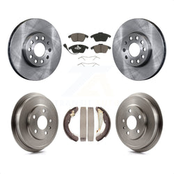 Front Rear Disc Brake Rotors Ceramic Pads And Drum Kit For Volkswagen Jetta Beetle With 288mm Diameter Rotor K8C-102521