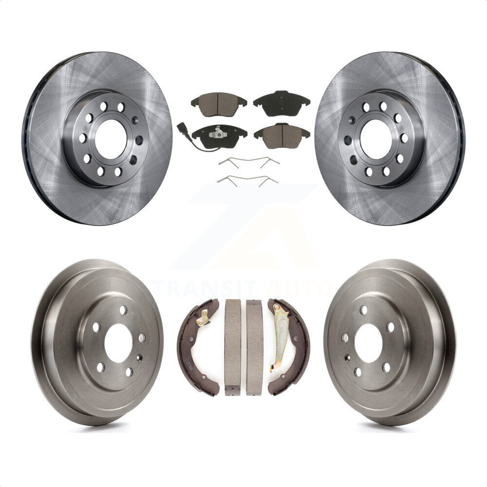 Front Rear Disc Brake Rotors Ceramic Pads And Drum Kit For Volkswagen Jetta Beetle With 288mm Diameter Rotor K8C-102521 by Transit Auto