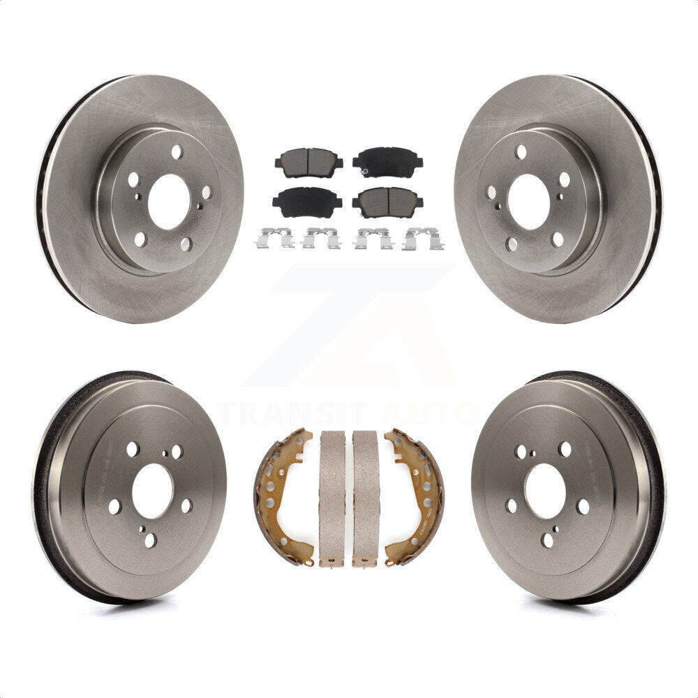 Front Rear Disc Brake Rotors Ceramic Pads And Drum Kit For 2000 Toyota Celica GT K8C-102545 by Transit Auto