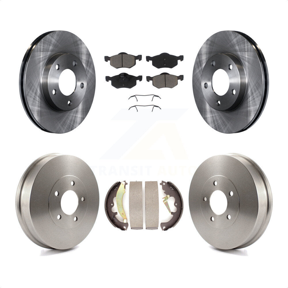 Front Rear Disc Brake Rotors Ceramic Pads And Drum Kit For 2007-2007 Ford Escape Mercury Mariner From 01/08/07 rear brakes K8C-102552 by Transit Auto