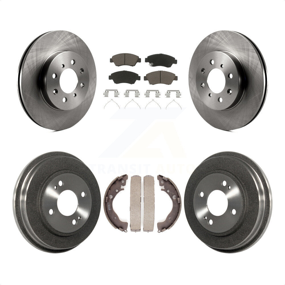 Front Rear Disc Brake Rotors Ceramic Pads And Drum Kit For Honda Fit K8C-102560 by Transit Auto
