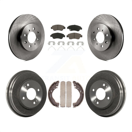 Front Rear Disc Brake Rotors Ceramic Pads And Drum Kit For Honda Fit K8C-102560 by Transit Auto