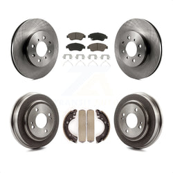 Front Rear Disc Brake Rotors Ceramic Pads And Drum Kit For 2007-2008 Honda Fit K8C-102563
