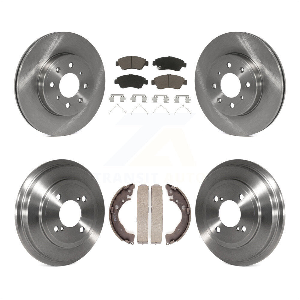 Front Rear Disc Brake Rotors Ceramic Pads And Drum Kit For 2015-2020 Honda Fit K8C-102564 by Transit Auto