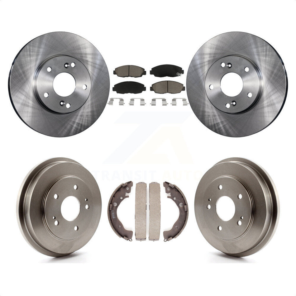 Front Rear Disc Brake Rotors Ceramic Pads And Drum Kit For 2011 Honda Civic GX K8C-102567 by Transit Auto