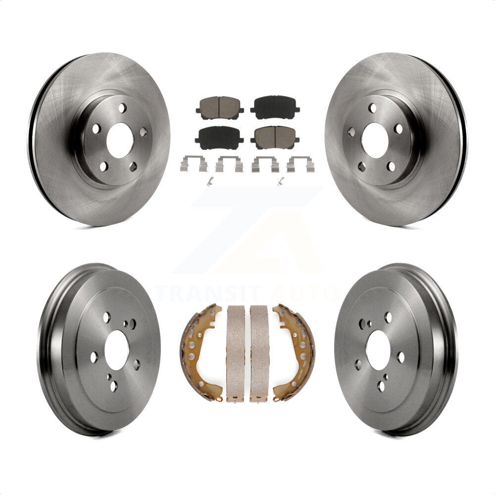 Front Rear Disc Brake Rotors Ceramic Pads And Drum Kit For Toyota Corolla K8C-102575 by Transit Auto