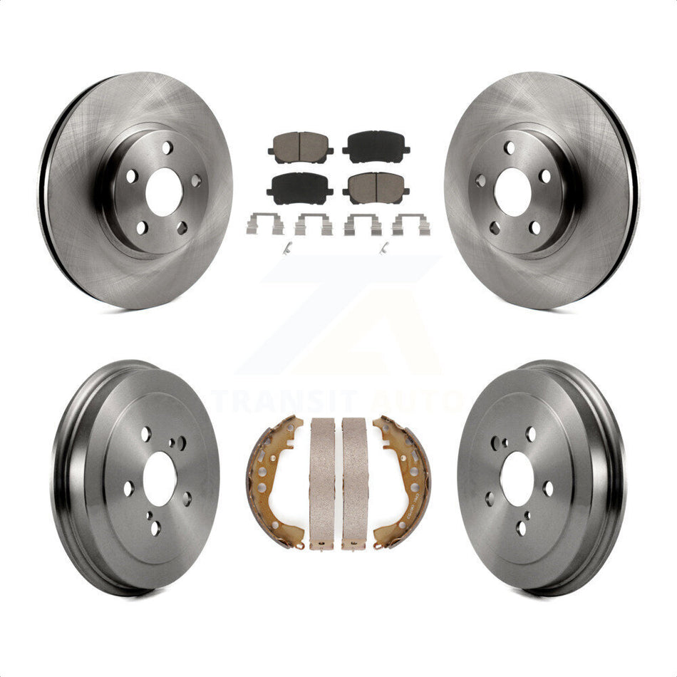 Front Rear Disc Brake Rotors Ceramic Pads And Drum Kit For Toyota Corolla K8C-102575 by Transit Auto