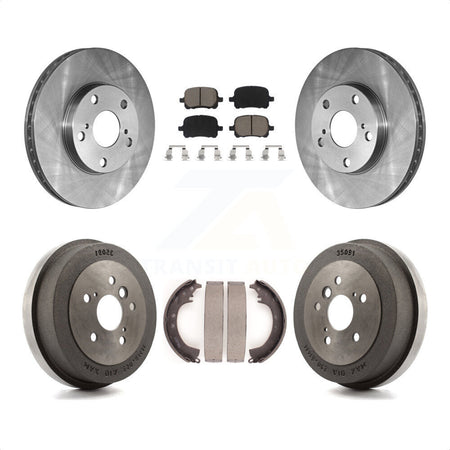 Front Rear Disc Brake Rotors Ceramic Pads And Drum Kit For 2002-2003 Toyota Solara 2.4L K8C-102585 by Transit Auto