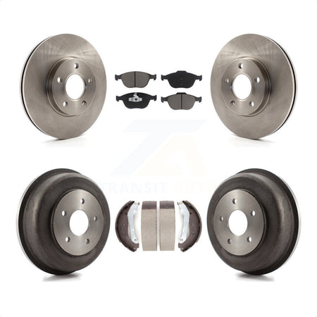 Front Rear Disc Brake Rotors Ceramic Pads And Drum Kit For 2010-2013 Ford Connect K8C-102589 by Transit Auto