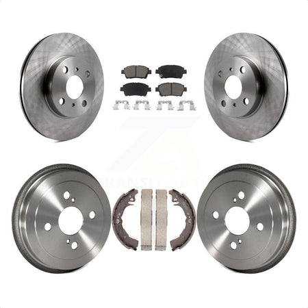 Front Rear Disc Brake Rotors Ceramic Pads And Drum Kit For 2001-2005 Toyota Echo K8C-102601 by Transit Auto