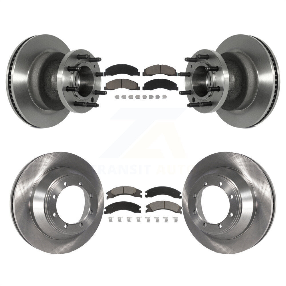 Front Rear Disc Brake Rotors And Ceramic Pads Kit For 2009-2010 Ford E-450 Super Duty DIESEL engine With Dual Wheels K8C-102620 by Transit Auto