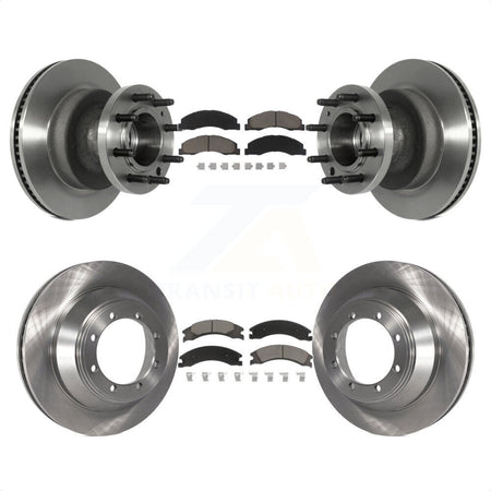 Front Rear Disc Brake Rotors And Ceramic Pads Kit For 2009-2010 Ford E-450 Super Duty DIESEL engine With Dual Wheels K8C-102620 by Transit Auto