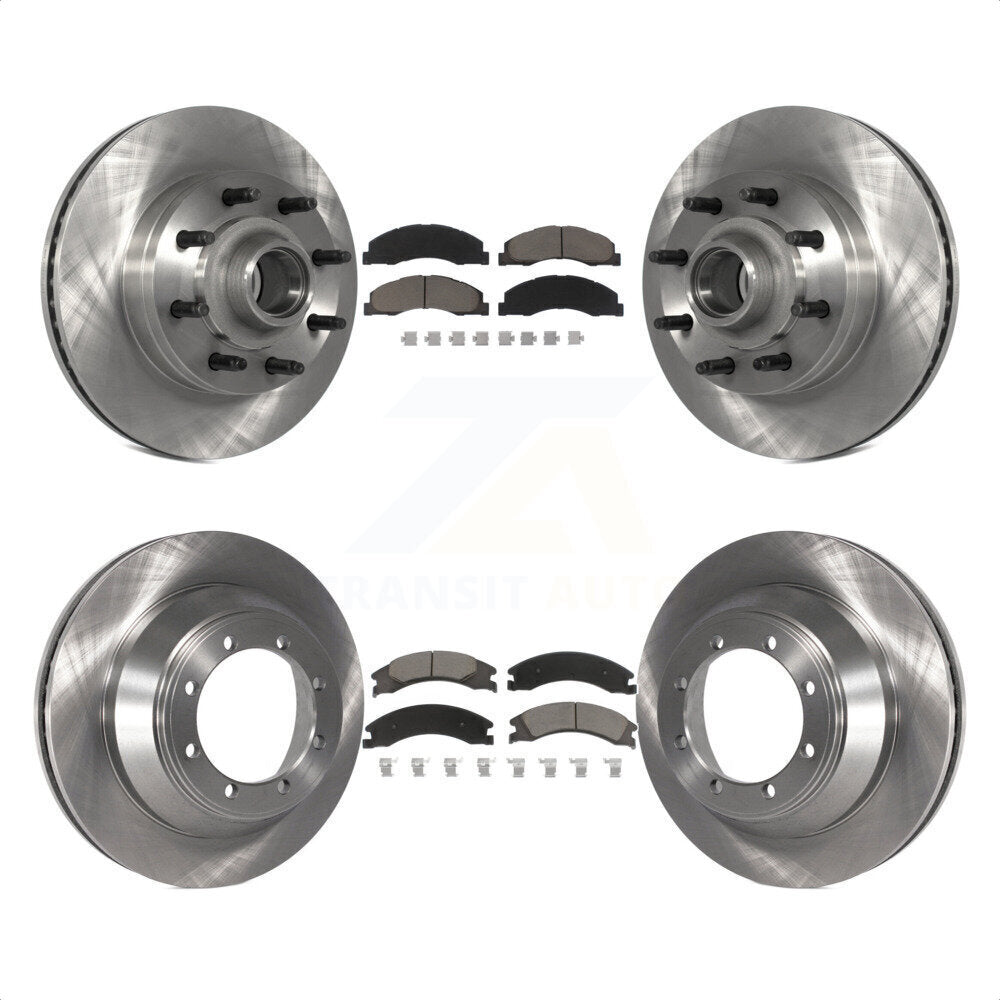 Front Rear Disc Brake Rotors And Ceramic Pads Kit For 2009-2010 Ford E-450 Super Duty DIESEL engine With Single Wheels K8C-102621 by Transit Auto