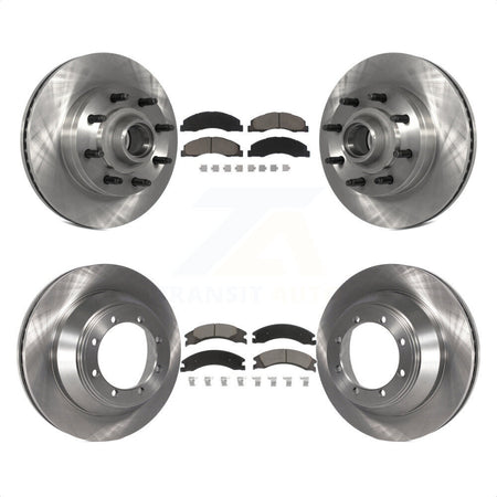 Front Rear Disc Brake Rotors And Ceramic Pads Kit For 2009-2010 Ford E-450 Super Duty DIESEL engine With Single Wheels K8C-102621 by Transit Auto