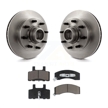 Front Disc Brake Rotors Hub Assembly And Ceramic Pads Kit For Chevrolet Tahoe GMC C2500 Express 3500 C3500 C1500 Suburban 2500 Savana Yukon K8C-102699 by Transit Auto