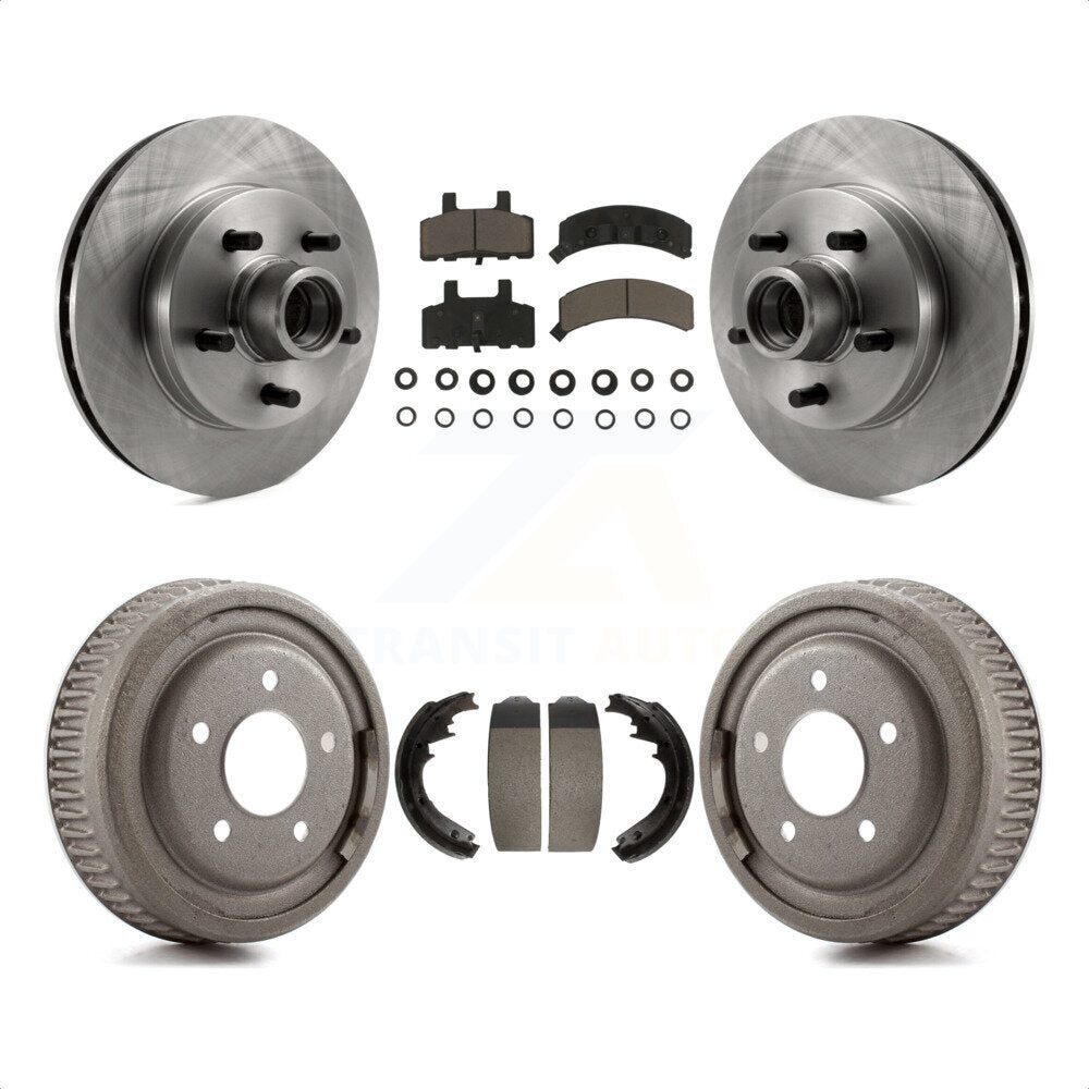 Front Rear Disc Brake Rotors Hub Assembly Ceramic Pads And Drum Kit For Chevrolet C1500 Suburban GMC Yukon K8C-102778 by Transit Auto