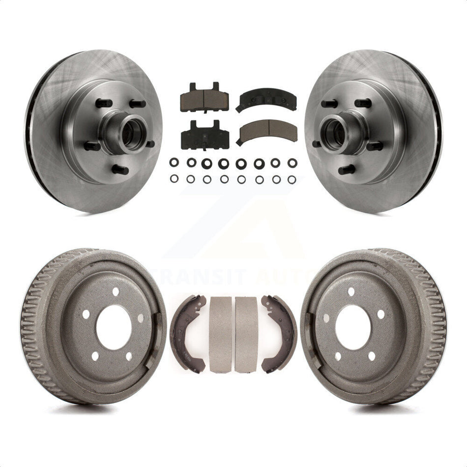 Front Rear Disc Brake Rotors Hub Assembly Ceramic Pads And Drum Kit For GMC Yukon K8C-102783 by Transit Auto