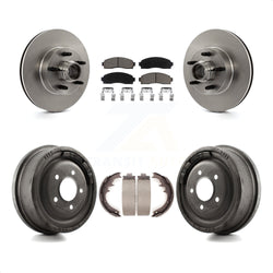Front Rear Disc Brake Rotors Hub Assembly Ceramic Pads And Drum Kit For 2006-2009 Ford Ranger RWD With 10" Diameter K8C-102789