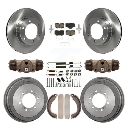 Front Rear Disc Brake Rotors Ceramic Pads And Drum Kit (9Pc) For 2001 Toyota 4Runner Limited Base SR5 With 16" Factory Wheels K8C-102812 by Transit Auto