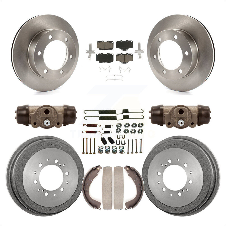 Front Rear Disc Brake Rotors Ceramic Pads And Drum Kit (9Pc) For 2001 Toyota 4Runner Limited Base SR5 With 15" Factory Wheels K8C-102813 by Transit Auto