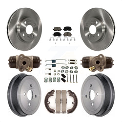 Front Rear Disc Brake Rotors Ceramic Pads And Drum Kit (9Pc) For Toyota Corolla Non-ABS K8C-102834