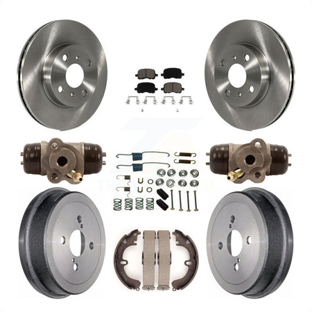 Front Rear Disc Brake Rotors Ceramic Pads And Drum Kit (9Pc) For Toyota Corolla Non-ABS K8C-102834 by Transit Auto