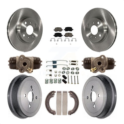 Front Rear Disc Brake Rotors Ceramic Pads And Drum Kit (9Pc) For 2002 Toyota Corolla Non-ABS From 04 02 K8C-102835