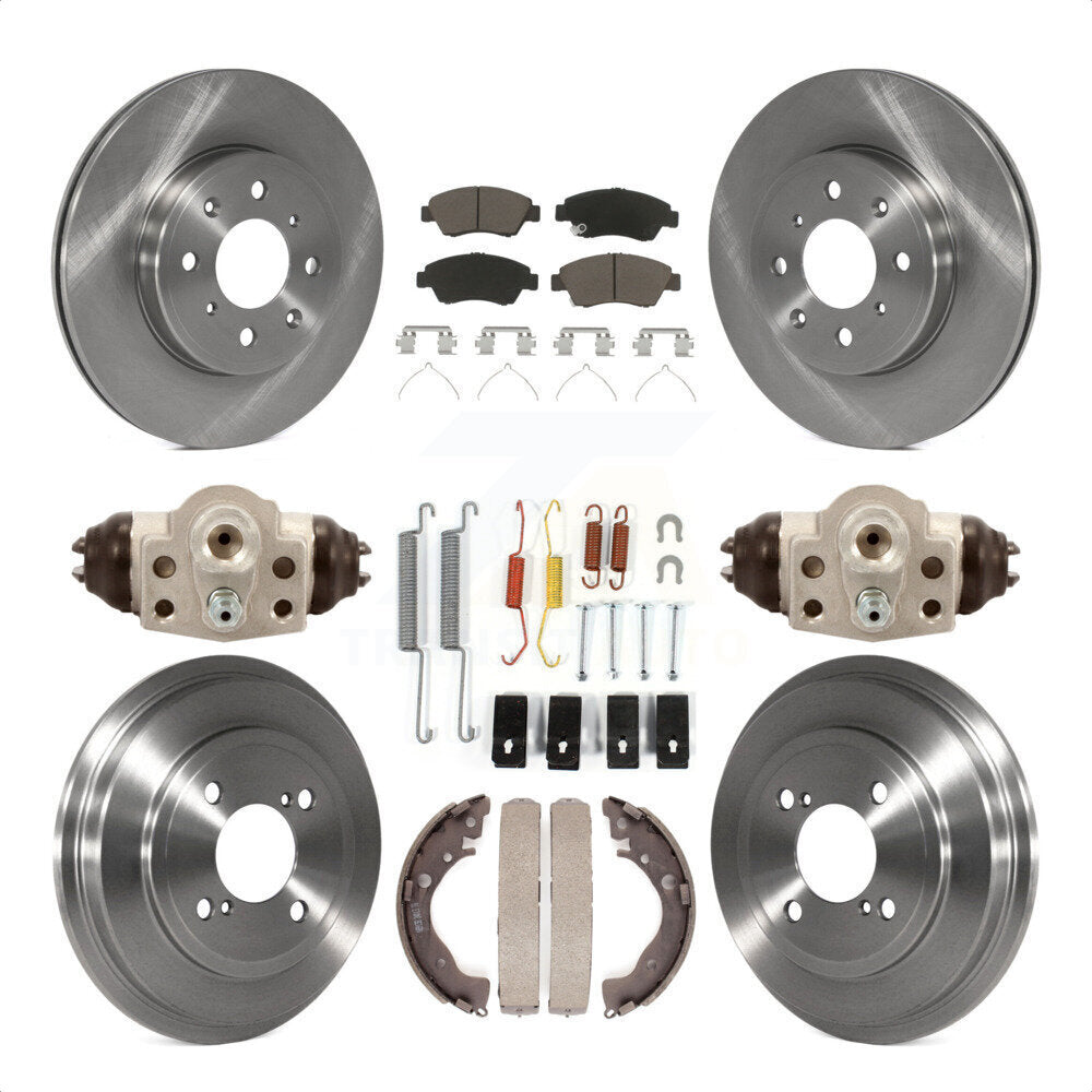 Front Rear Disc Brake Rotors Ceramic Pads And Drum Kit (9Pc) For 2015-2019 Honda Fit K8C-102854 by Transit Auto