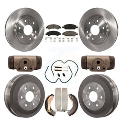 Front Rear Disc Brake Rotors Ceramic Pads And Drum Kit (9Pc) For 2009-2009 Chevrolet Silverado 1500 GMC Sierra Except Vehicles Using Hold Down Pins With 7000 Lb GVW K8C-102855