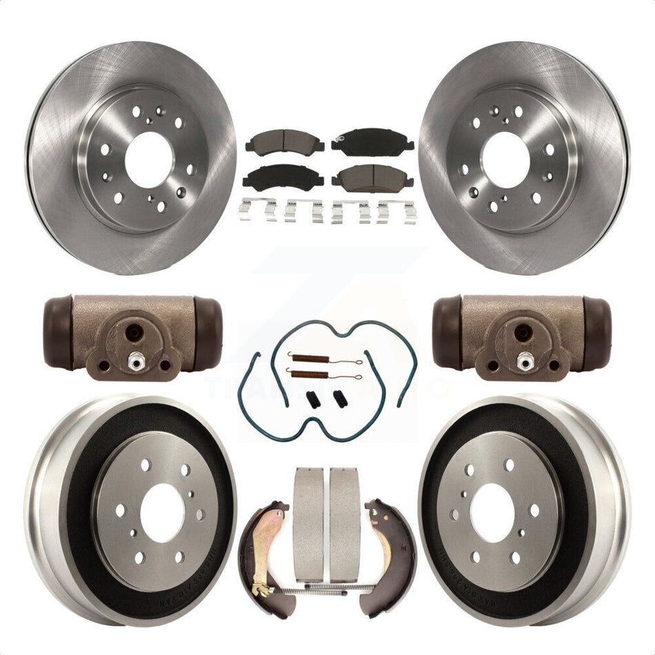 Front Rear Disc Brake Rotors Ceramic Pads And Drum Kit (9Pc) For Chevrolet Silverado 1500 GMC Sierra Classic K8C-102859 by Transit Auto